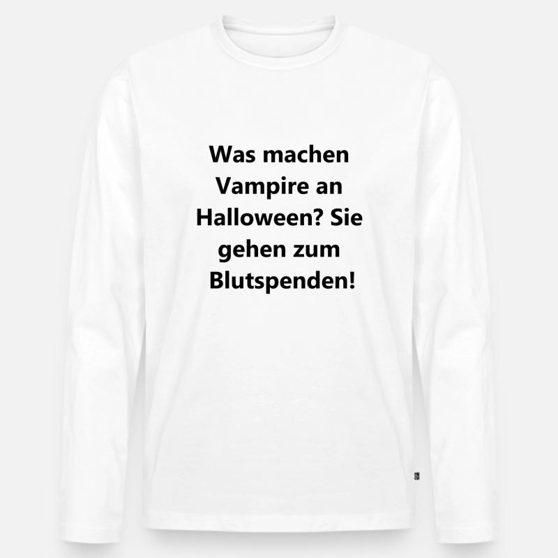 Blutiges Geschenkset - Männer Premium Bio Langarmshirt - Weiß