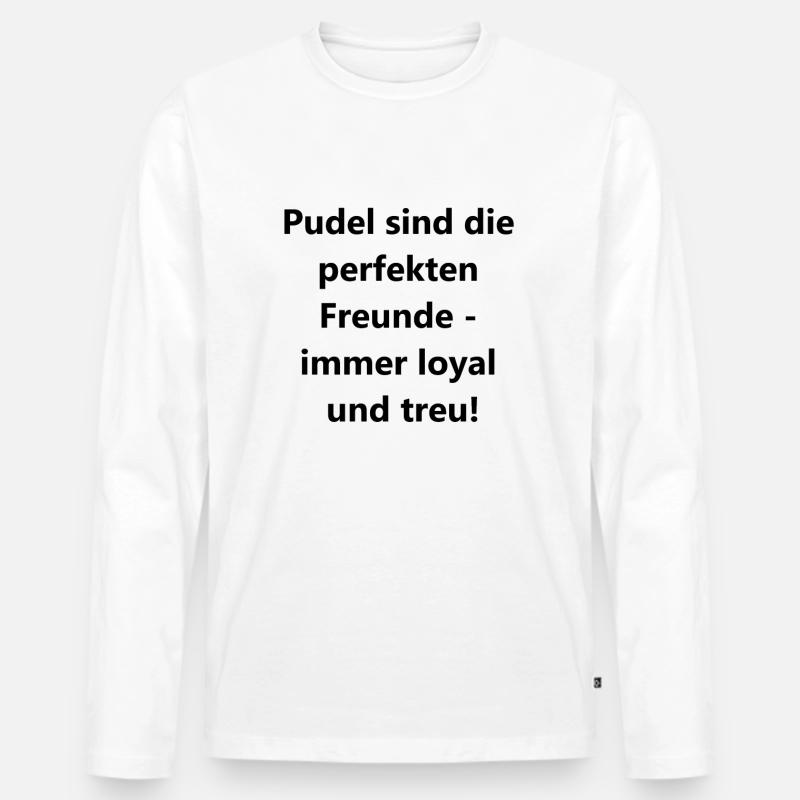 Pudel-Freundschaft - Männer Premium Bio Langarmshirt - Weiß