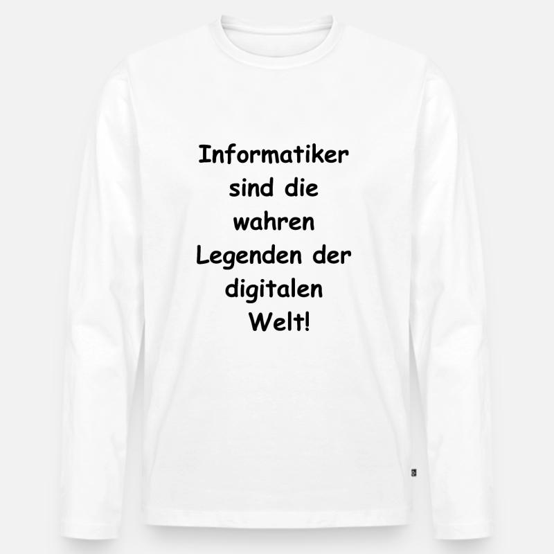 Informatiker Geschenk - Männer Premium Bio Langarmshirt - Weiß