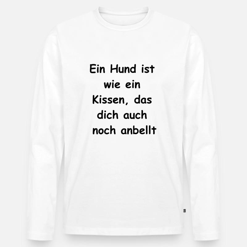 Hunde-Geschenk - Männer Premium Bio Langarmshirt - Weiß