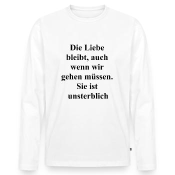 Cadeau d’amour immortel - T-shirt manches longues Premium bio Homme - blanc - Devant - Nico (187cm)