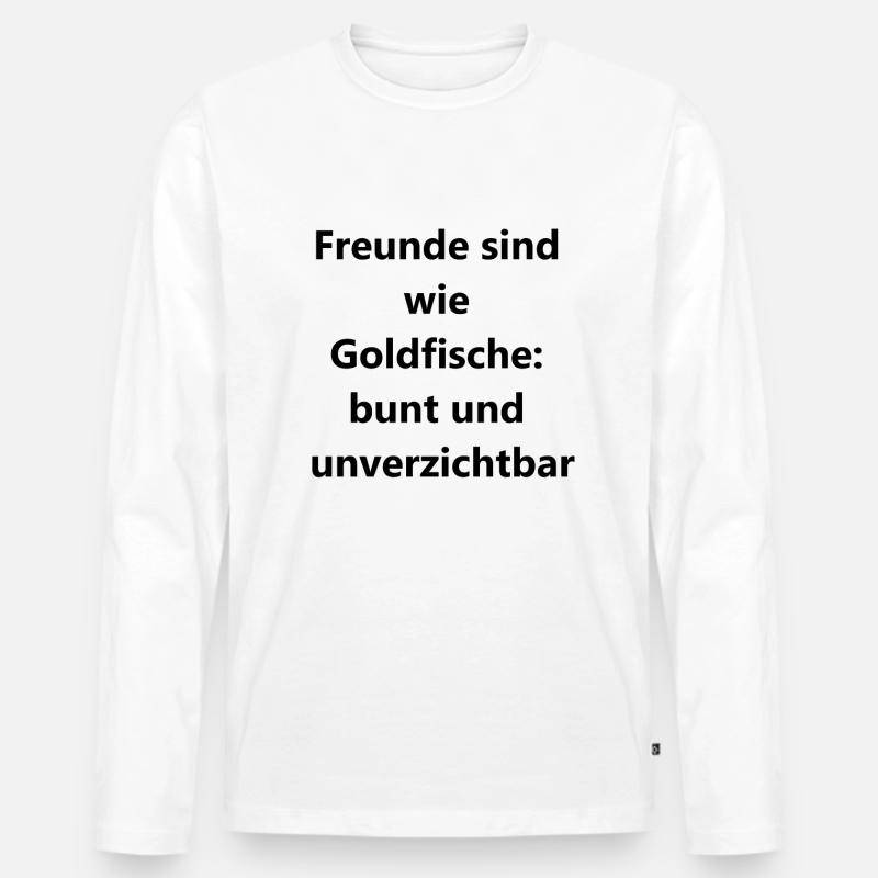 Bunter Flossentanz - Männer Premium Bio Langarmshirt - Weiß
