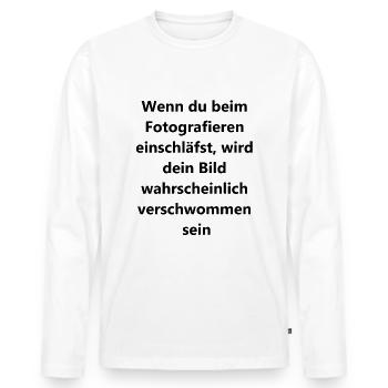 Cadeau Souvenirs flous - T-shirt manches longues Premium bio Homme - blanc - Devant - Nico (187cm)