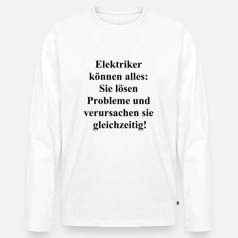 Multitasking-Elektriker-Geschenk - Männer Premium Bio Langarmshirt - Weiß