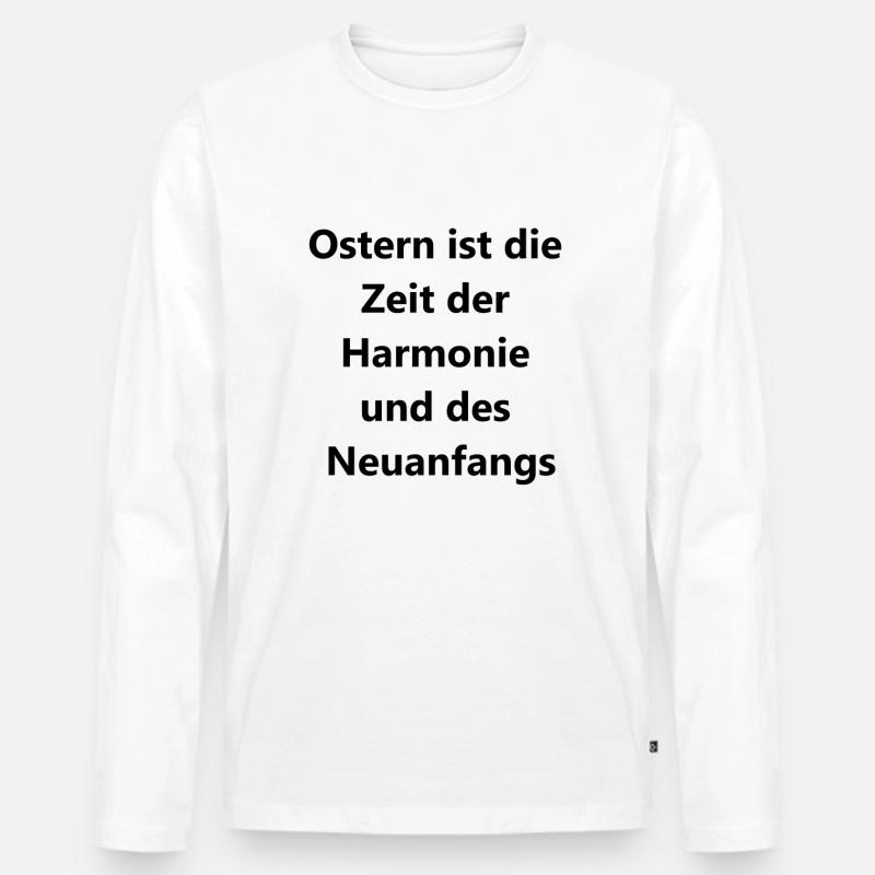 Oster-Geschenkbox - Männer Premium Bio Langarmshirt - Weiß
