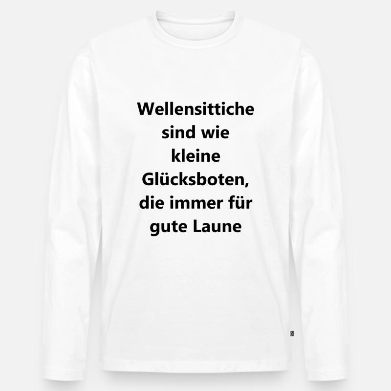 Kleiner Glücksbringer Geschenk - Männer Premium Bio Langarmshirt - Weiß