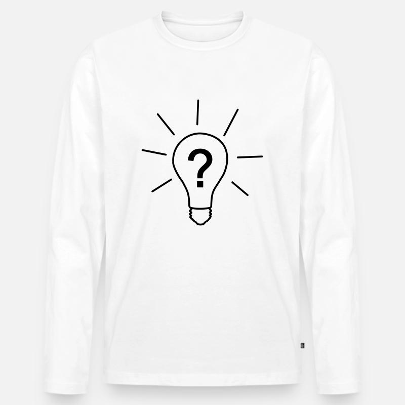Glühbirne mit Fragezeiche - Männer Premium Bio Langarmshirt - Weiß