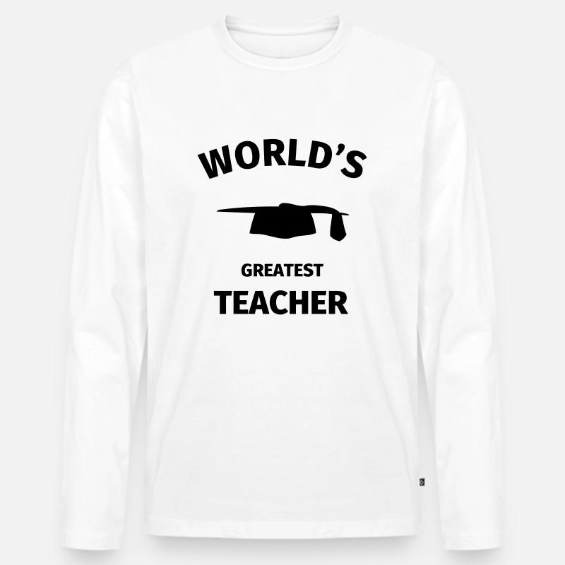 World's Greatest Teacher - Männer Premium Bio Langarmshirt - Weiß