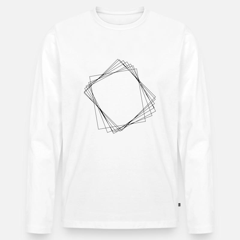 Quadrat_Blume - Männer Premium Bio Langarmshirt - Weiß