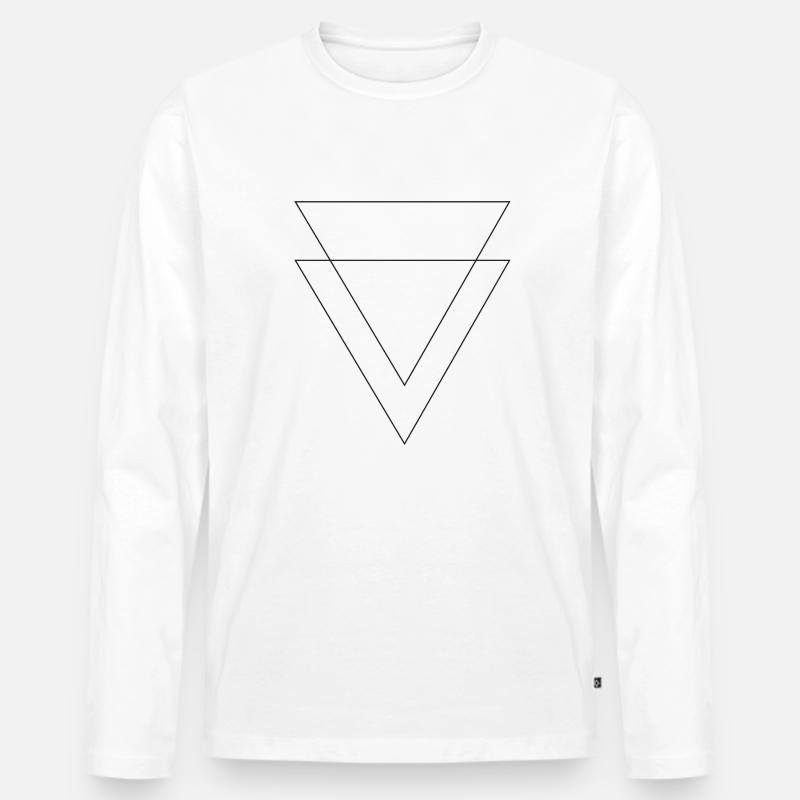 Double Triangle - Männer Premium Bio Langarmshirt - Weiß