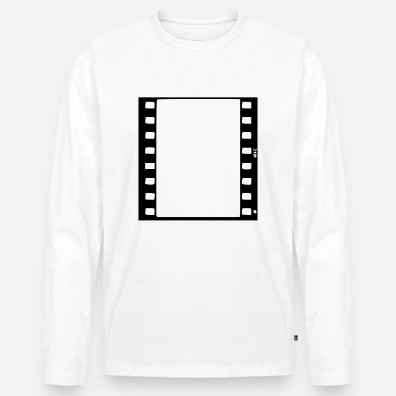 movie_vec_1 de - Männer Premium Bio Langarmshirt - Weiß