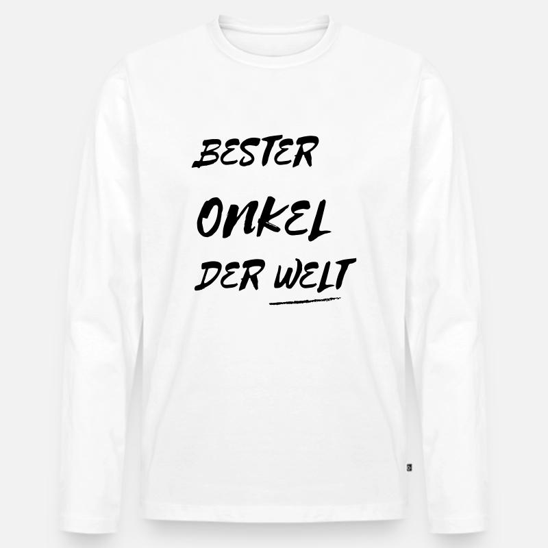 onkel - Männer Premium Bio Langarmshirt - Weiß