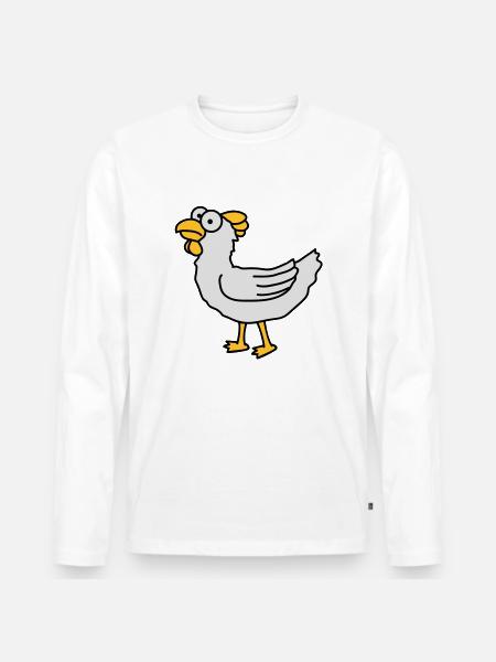 chicken - Men's Premium Organic Long Sleeve Shirt - white