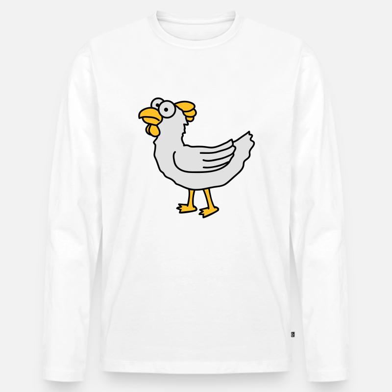 chicken - Männer Premium Bio Langarmshirt - Weiß