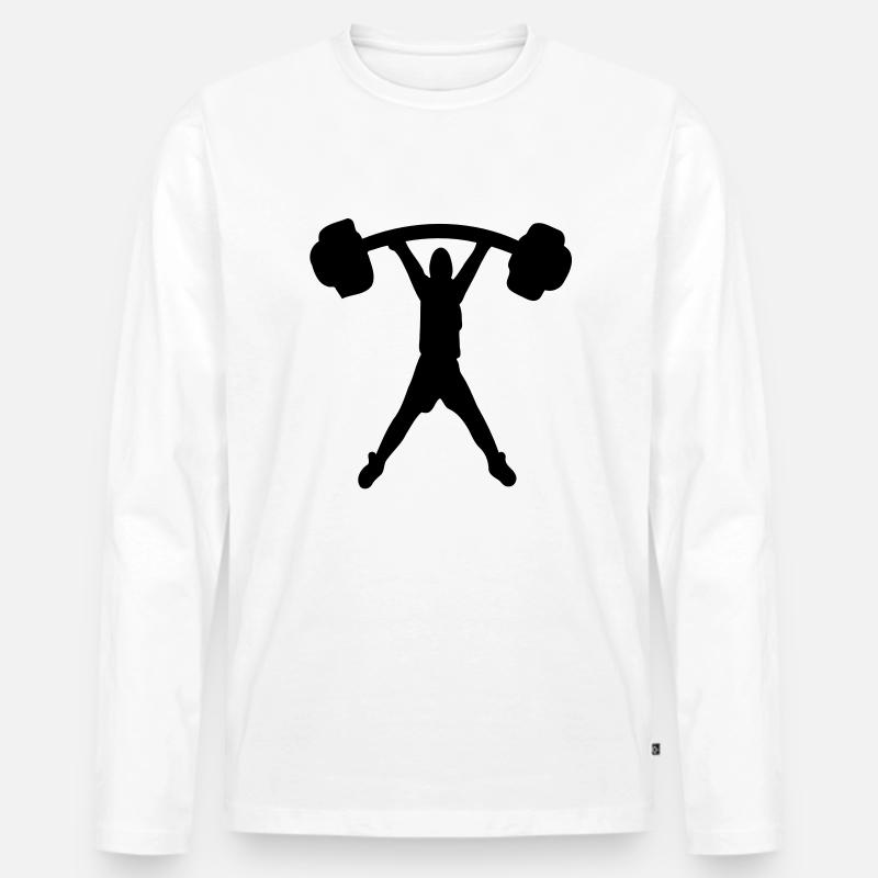 Man & dumbelle - Männer Premium Bio Langarmshirt - Weiß
