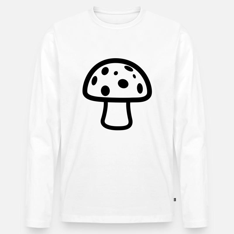 Pilz - Männer Premium Bio Langarmshirt - Weiß