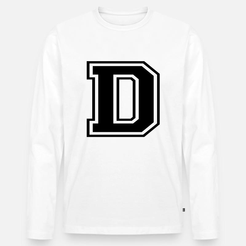 D - Männer Premium Bio Langarmshirt - Weiß