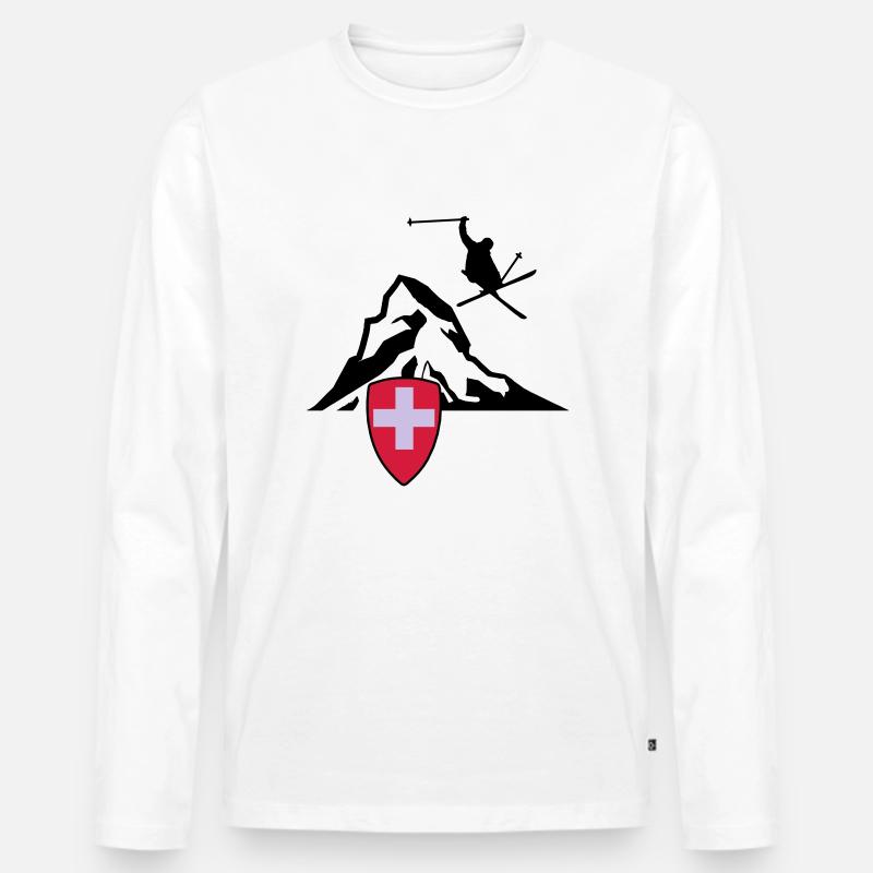 matterhorn schweiz zermatt - Männer Premium Bio Langarmshirt - Weiß