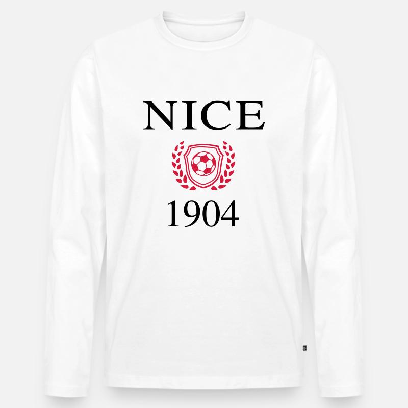 Nizza Origin 1904 - Männer Premium Bio Langarmshirt - Weiß