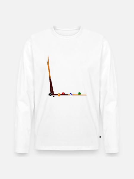 Billard Queues Kugeln - Männer Premium Bio Langarmshirt - Weiß