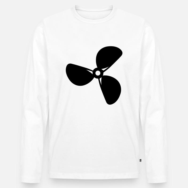 Schiff - Männer Premium Bio Langarmshirt - Weiß