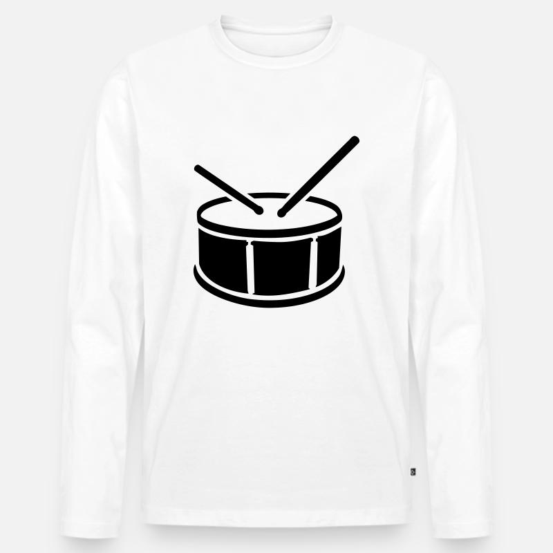Trommel - Männer Premium Bio Langarmshirt - Weiß