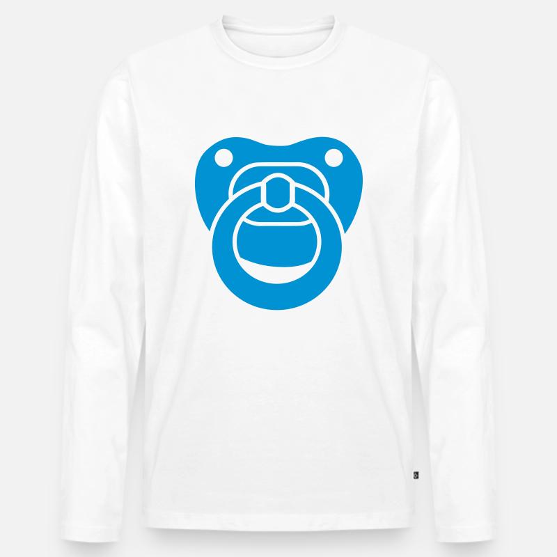 Schnuller - Männer Premium Bio Langarmshirt - Weiß