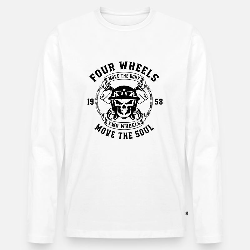 Two Wheels Move The Soul - Männer Premium Bio Langarmshirt - Weiß