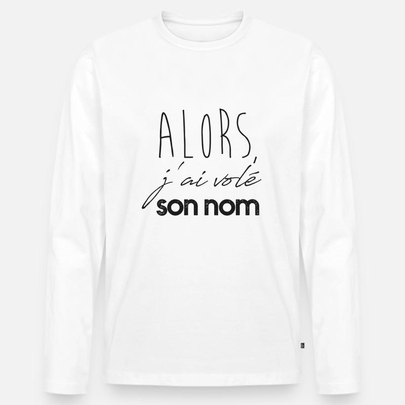Vole Son Nom - Männer Premium Bio Langarmshirt - Weiß
