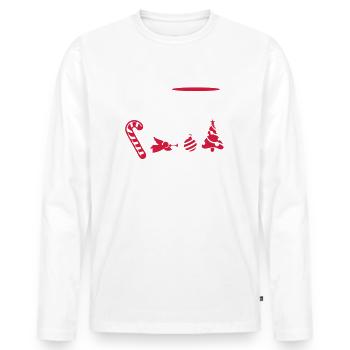 Weihnachten Christmas Engel Zuckerstange Lustig - Männer Premium Bio Langarmshirt - Weiß - Vorne - Nico (187cm)