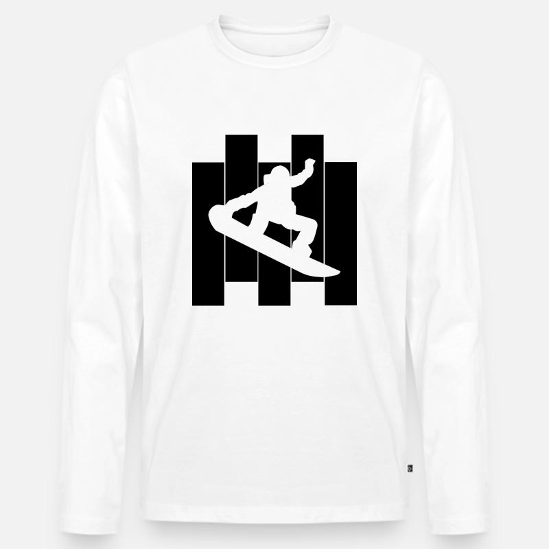 Snowboard Snowboarder - Männer Premium Bio Langarmshirt - Weiß