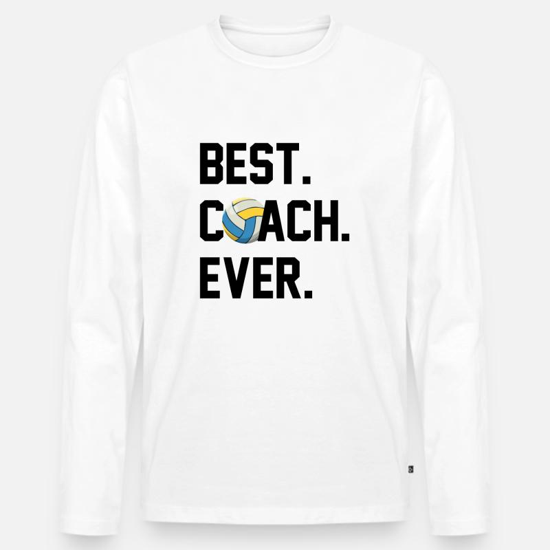 BESTER TRAINER VOLLEYBALL - Männer Premium Bio Langarmshirt - Weiß