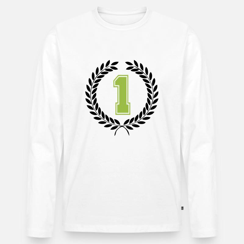1 - Männer Premium Bio Langarmshirt - Weiß