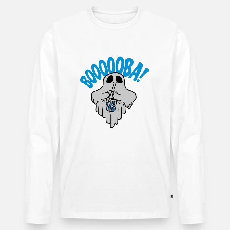 Booba Bubble Tea Geist - Männer Premium Bio Langarmshirt - Weiß