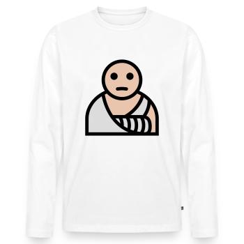 Arm gebrochen Gips Verband - Männer Premium Bio Langarmshirt - Weiß - Vorne - Nico (187cm)