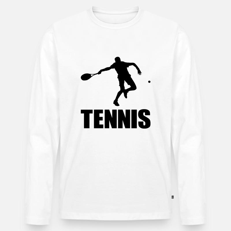tennis player - Männer Premium Bio Langarmshirt - Weiß