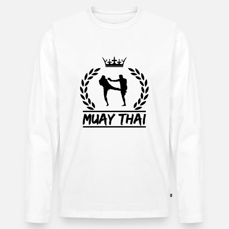 Muay Thai - Männer Premium Bio Langarmshirt - Weiß