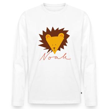 Noah - Men's Premium Organic Long Sleeve Shirt - white - Front - Nico (187cm)