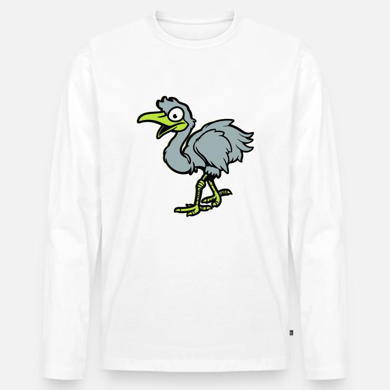 strauß comic - Männer Premium Bio Langarmshirt - Weiß