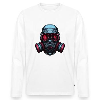 Masque à gaz - T-shirt manches longues Premium bio Homme - blanc - Devant - Nico (187cm)