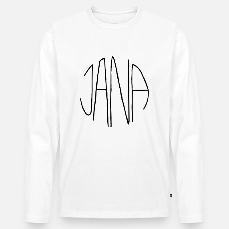 Jana - Männer Premium Bio Langarmshirt - Weiß