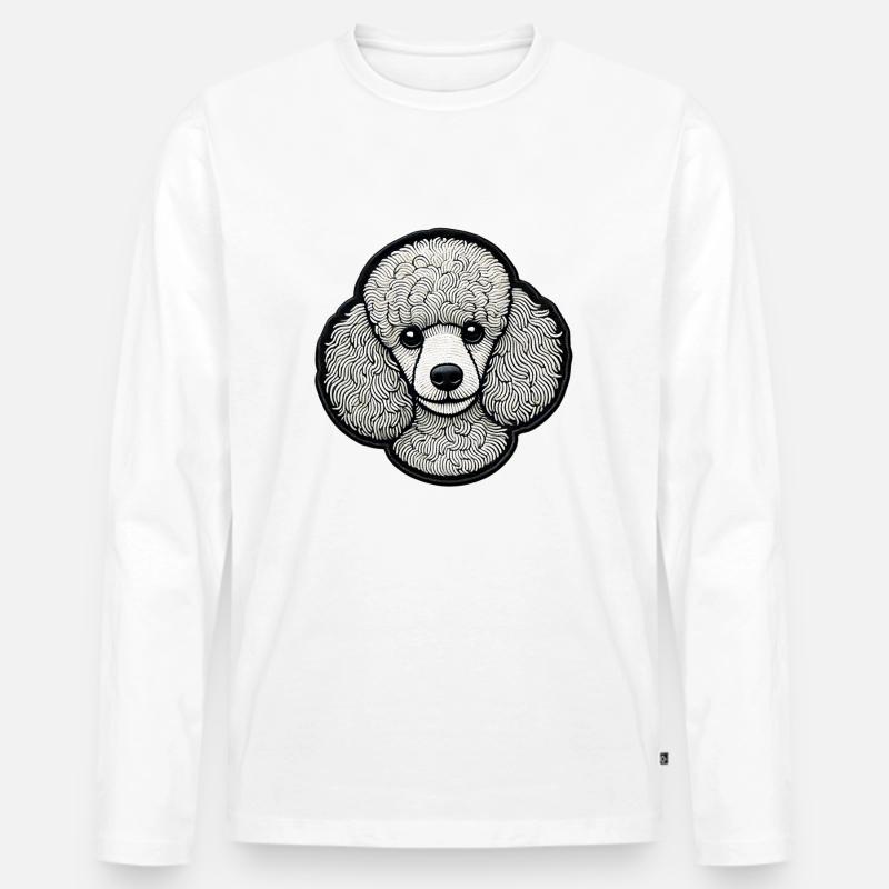 Pudel - Männer Premium Bio Langarmshirt - Weiß