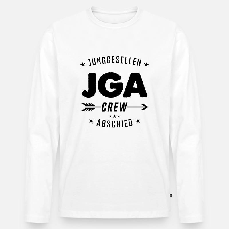 jga crew junggesellen - Männer Premium Bio Langarmshirt - Weiß