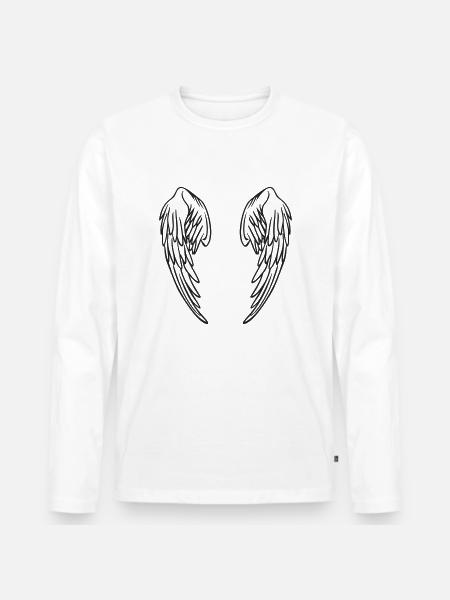 wings - Männer Premium Bio Langarmshirt - Weiß