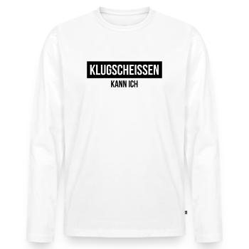 Je peux chier - T-shirt manches longues Premium bio Homme - blanc - Devant - Nico (187cm)