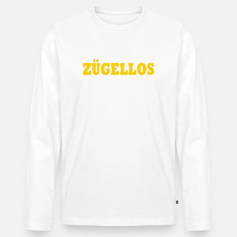 zügellos - Männer Premium Bio Langarmshirt - Weiß
