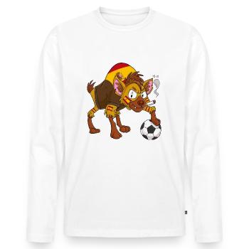Hyäne Fan Spanien - Männer Premium Bio Langarmshirt - Weiß - Vorne - Nico (187cm)