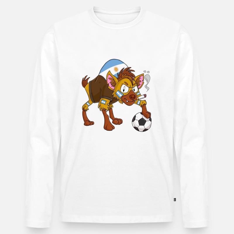 Hyäne Fan Argentinien - Männer Premium Bio Langarmshirt - Weiß