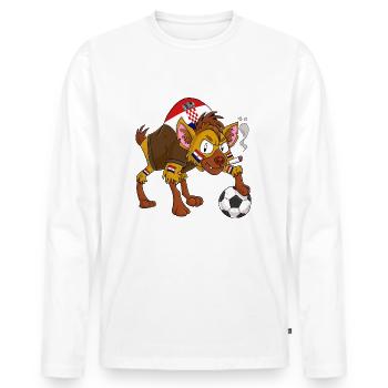 Hyäne Fan Kroatien - Männer Premium Bio Langarmshirt - Weiß - Vorne - Nico (187cm)