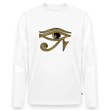 Auge des Horus, Horusauge, Ägypten, Schutzsymbol - Männer Premium Bio Langarmshirt - Weiß - Vorne - Nico (187cm)